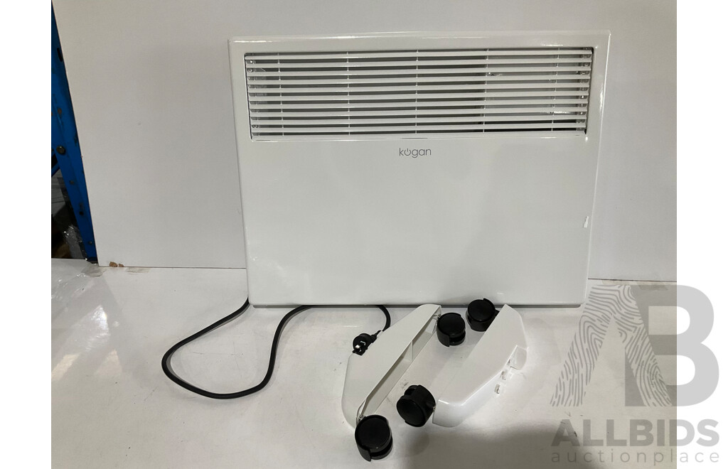 KOGAN 1kW Portable Electric Panel Heater, KOGAN Portable Ceramic Fan Heater - Lot of 2 - Estimated ORP $169.99