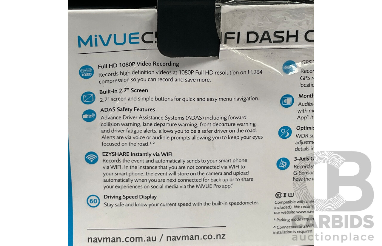 NAVMAN (AA00C500) MiVue C500 WiFi 1080P With GPS Tagging ORP $199.00