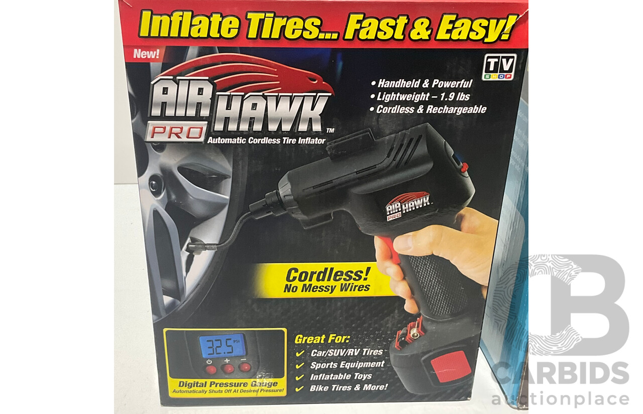 AIR HAWK Pro Automatic Cordless Tire Inflator - SENSIBLE ECO LIVING (1600211) 47L Bin - Lot of 2 - Total ORP $265.00