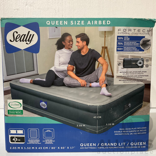 Assorted Household Items - Sealy (94068) Fortech Queen Airbed With Inbuilt Pump / Thermos (DSSK3000ACPD120) Stainless King 470ml Food Jar 2 Pack - Lot of 2 - Total ORP $182.98