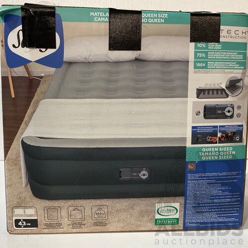 Assorted Household Items - Sealy (94068) Fortech Queen Airbed With Inbuilt Pump / Thermos (DSSK3000ACPD120) Stainless King 470ml Food Jar 2 Pack - Lot of 2 - Total ORP $182.98