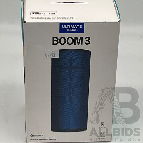 ULTIMATE EARS (S00176) BOOM 3 Waterproof Portable Bluetooth Speaker - ORP $159.99