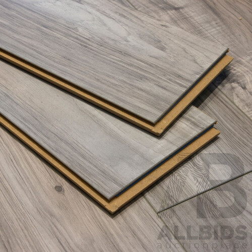 GOLDEN SELECT (313164) Grey (Walnut) Splash Shield AC5 Laminate Flooring With Foam Underlay - Lot of 4 - Total ORP $164.00