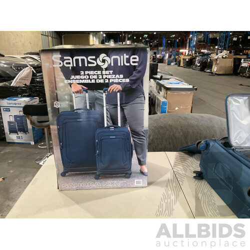 SAMSONITE Sahora NXT 2 Piece Softside Luggage Set Blue - ORP $269.98