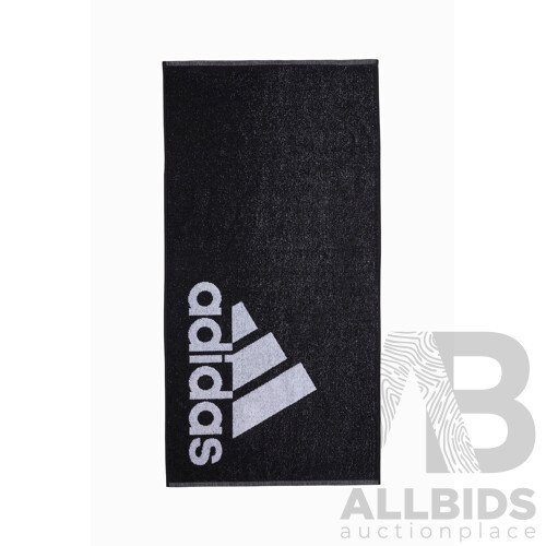 ADIDAS (DH2860) Black/White Towel - Lot of 10 - Total ORP $299.50