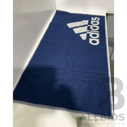 ADIDAS (DH2860) Blue/White Towels - Lot of 6 - Total ORP $179.70