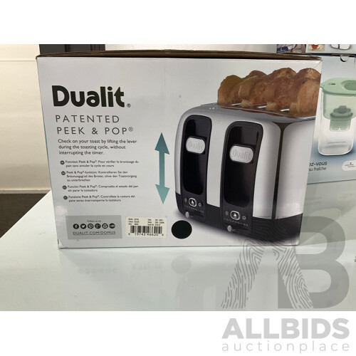 BIALETTI Acciaio Duro 6 Piece Knife Block Set, Tramontina ProLine Stock Pot 15L With Lid, DUALIT PATENTED PEEK & POP DOMUS 4 SLOT TOASTER & PHILIPS WATER SOLUTIONS, 4L FILTER JUG - Total ORP $378.93