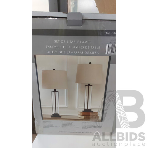 COMMERCE STREET Set of 2 Table Lamps & Assorted Lighting Equipment - Lot of 6- Estimated ORP $250