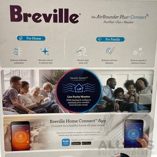 BREVILLE (LPH708WHT2JAN1) the AirRounder™ Plus Connect 3-in-1 Heating & Cooling Purifier - ORP $599.00