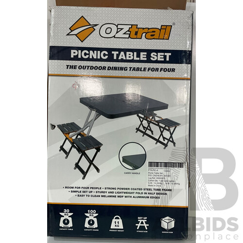 OZTRAIL (FTA-PIC-A) 4 Seater Picnic Table Set -  ORP $189.99