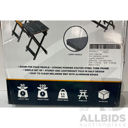 OZTRAIL (FTA-PIC-A) 4 Seater Picnic Table Set -  ORP $189.99