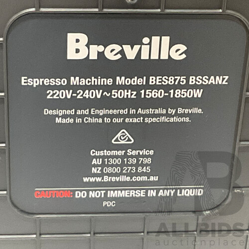 BREVILLE (BES875BSS) Barista Express Espresso Machine (Brushed Stainless Steel) - ORP $649