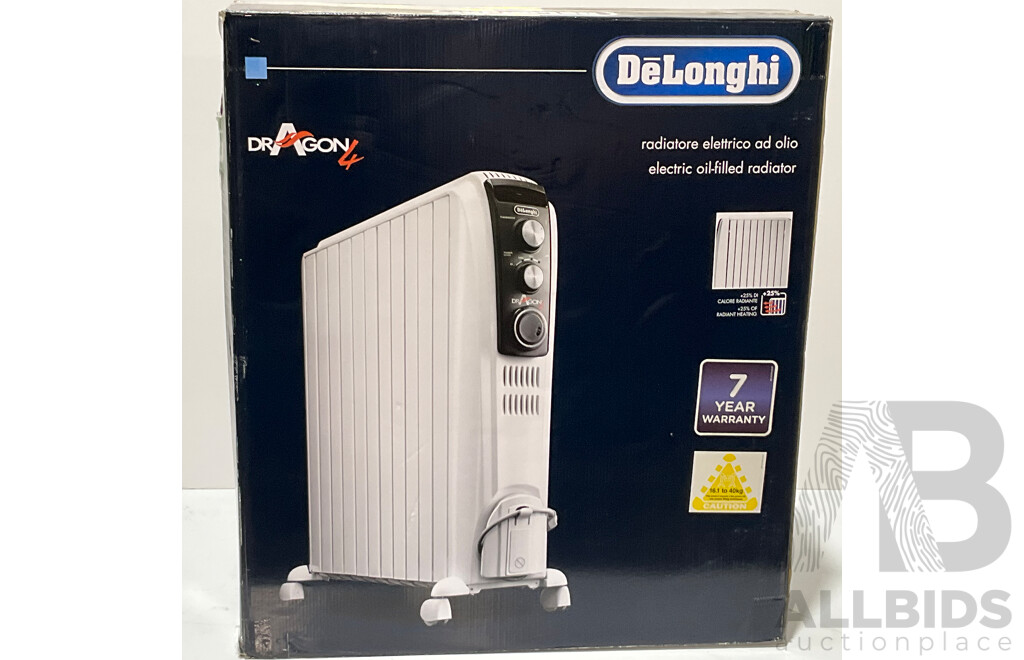 DeLonghi (TRD442400MT) 2400W Dragon4 Oil Column Heater With Timer - ORP $319