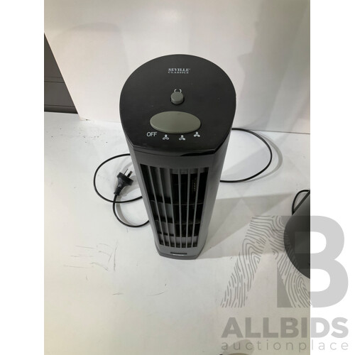 SEVILLE CLASSICS (26038) UltraSlimline Oscillating Tower Fan With Remote Control Grey - ORP $163.00