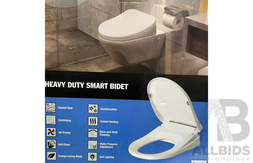 PRESENZA (98038) Heavy Duty Smart Bidet Seat White - Precenza (QTA025F) Bidet Water Filter (X4) - Lot of 5 - ORP $489.99