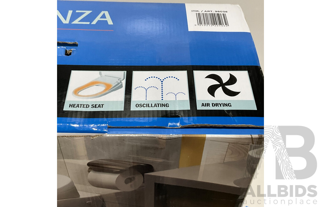 PRESENZA (98038) Heavy Duty Smart Bidet Seat White - Precenza (QTA025F) Bidet Water Filter (X4) - Lot of 5 - ORP $489.99