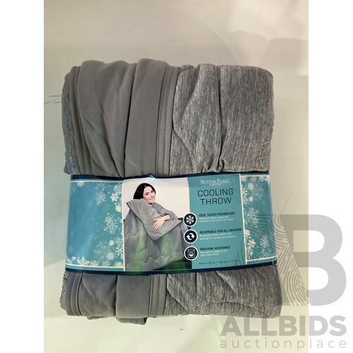 ONKAPARINGA (101826) Wool Quilt King & SUTTON PLACE (629573) Cooling Throw Grey - Total ORP $229.99