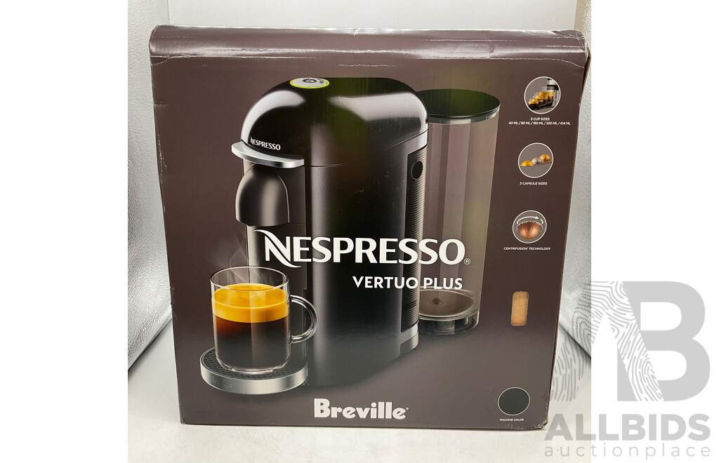 BREVILLE (BNV420BLK) Nespresso Vertuo Plus Black Deluxe - ORP $279.00