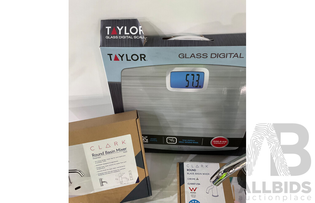 CLARK, TAYLOR, Assorted Bathroom Accessories - Lot of 4 - Total ORP $435.90