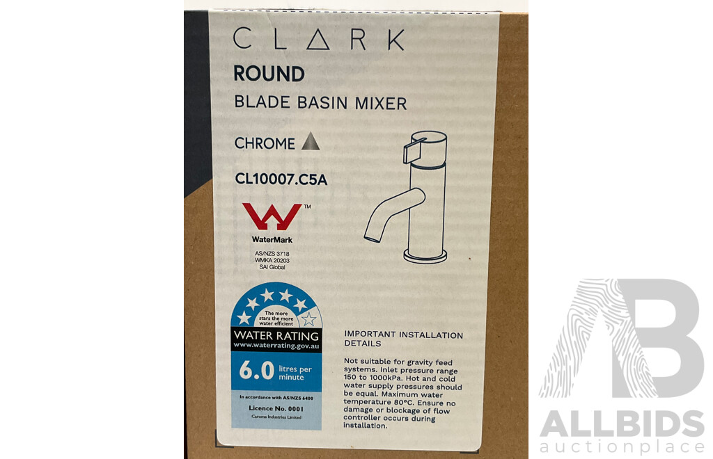 SENSIBLE ECO LIVING Step Bin 47L (1600211), CLARK (CL10007.C5A) Round Basin Mixer - LOT of 2 - TOTAL ORP $302.94