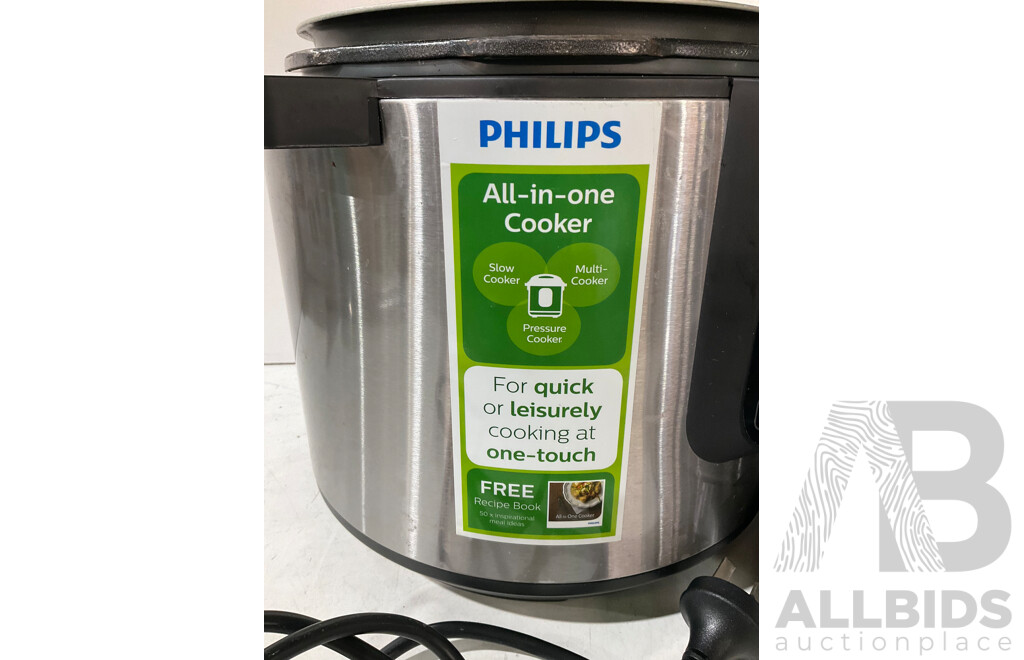 PHILIPS (HD2237/72) Multicooker, GREEN PAN (CC004888-001) 2 Piece Set, PHILIPS (HD2778) Stainless Steel Inner Pot - LOT of 10 -  ESTIMATED ORP $300