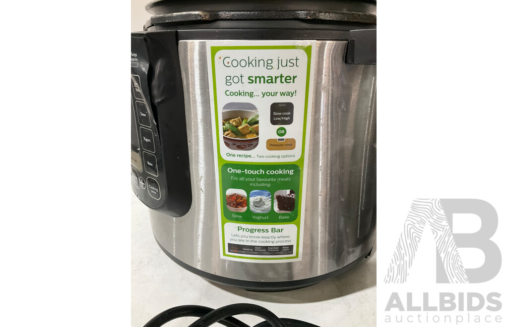 PHILIPS (HD2237/72) Multicooker, GREEN PAN (CC004888-001) 2 Piece Set, PHILIPS (HD2778) Stainless Steel Inner Pot - LOT of 10 -  ESTIMATED ORP $300