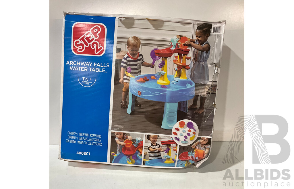 STEP 2 Archway Falls Water Table - KINGFISHER I Wonder Why Ultimate Collection - LITTLE TYKES Cozy Coupe - Lot of 3 - Estimated Total ORP $250.00