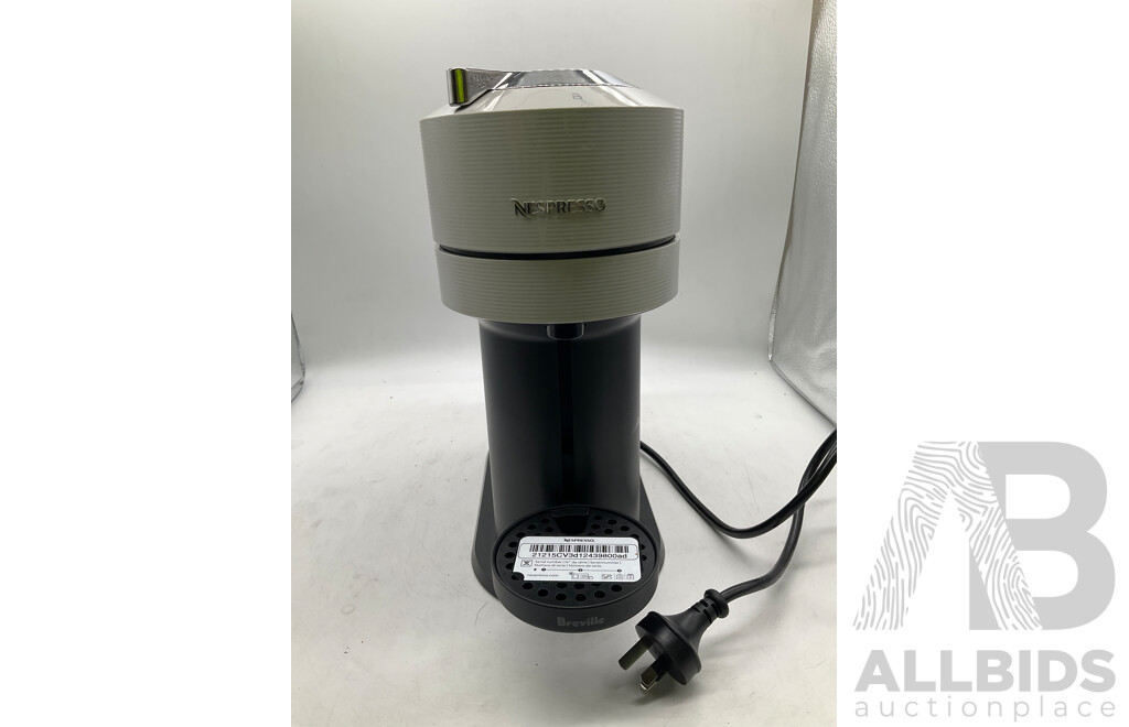 BREVILLE (BNV520GRY) Nespresso Vertuo Next Coffee Machine Grey & NESPRESSO (3594) Aeroccino3 Black Milk Frother - Lot of 2 - Total ORP $328.00