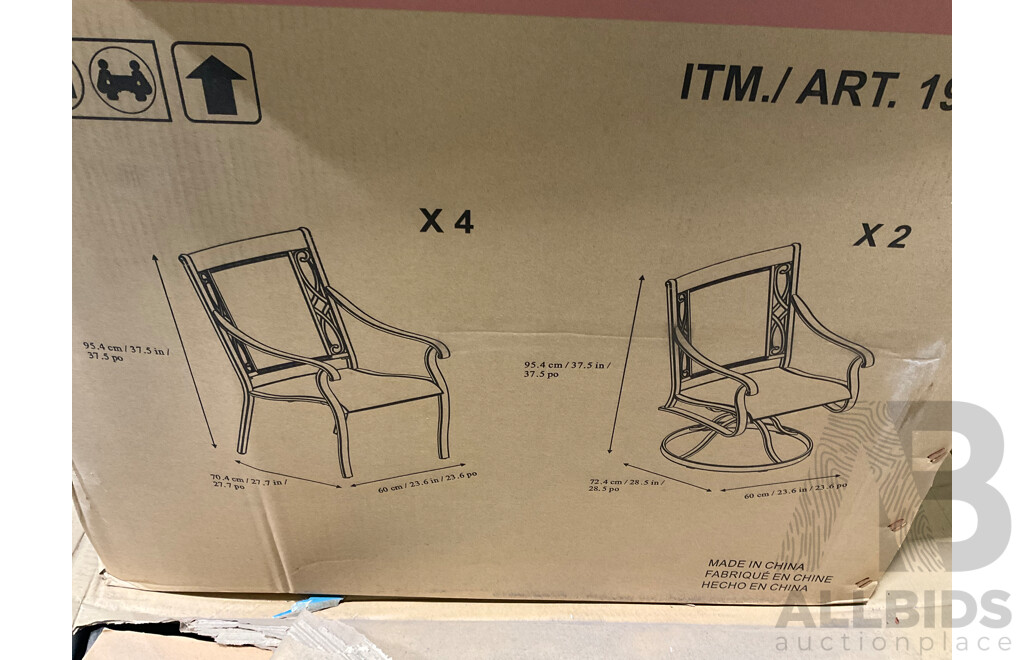 AGIO Turner 7 Piece Sling Dining Set- ORP $2199.99