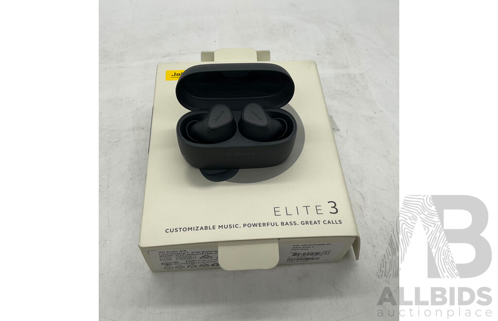 JABRA (OTE150150R) Elite 3 Ear Buds - JOURNEY (JMS31SWH) 3-in-1 Wireless Charging Station (White) X 2 - LA CROSSE (C75662-AU) Technology Alarm Clock With Wireless Charging - Lot of 4 - Estimated Total ORP $300.00