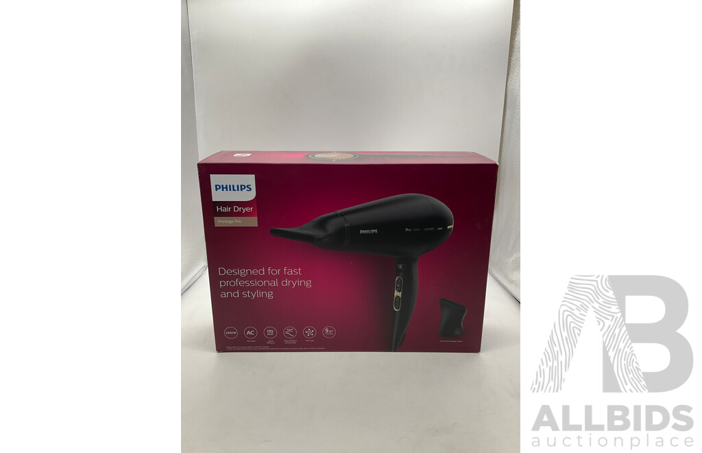 ORAL B (Oral-B SMART 5 5000 Smart 5000) Dual Handle Electric Toothbrush, PHILIPS (HPS920/00) Pro Hair Dryer - LOT of 2 - TOTAL ORP $224.97