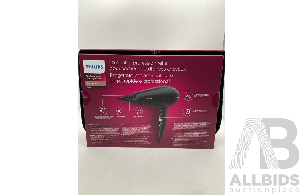 ORAL B (Oral-B SMART 5 5000 Smart 5000) Dual Handle Electric Toothbrush, PHILIPS (HPS920/00) Pro Hair Dryer - LOT of 2 - TOTAL ORP $224.97