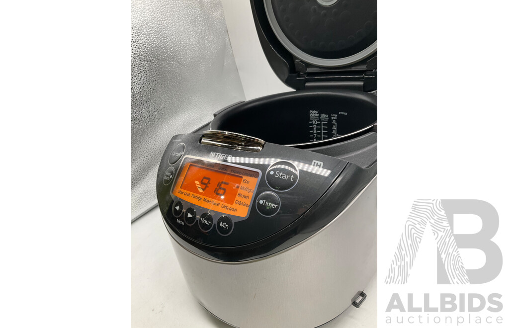 TIGER (JKT-D18A) 230-240V Silver/Black Induction Heating Rice Cooker/Warmer - Total ORP $509.99