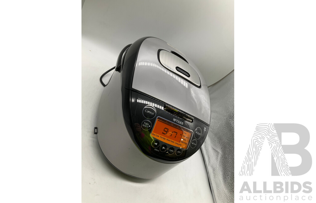TIGER (JKT-D18A) 230-240V Silver/Black Induction Heating Rice Cooker/Warmer - Total ORP $509.99