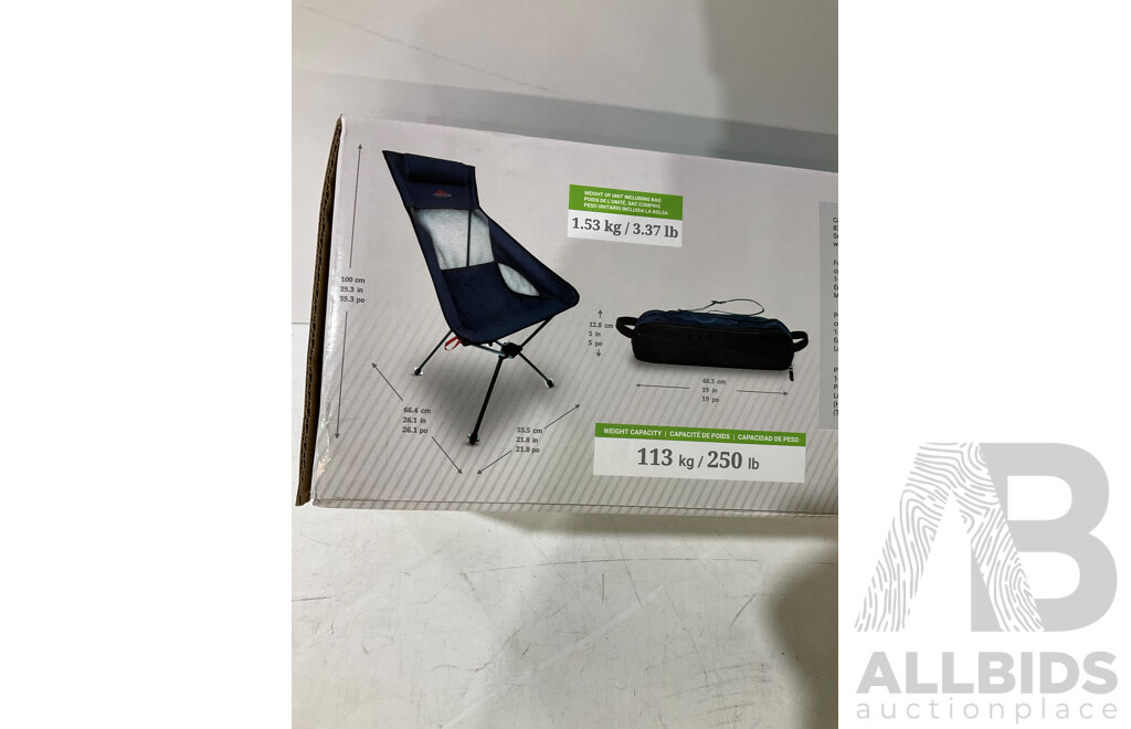 FISKARS 2 Piece Pruning Set, CASCADE Mountain Tech Ultralight Packable Camp Chair - LOT of 2 - ESTIMATED ORP $200