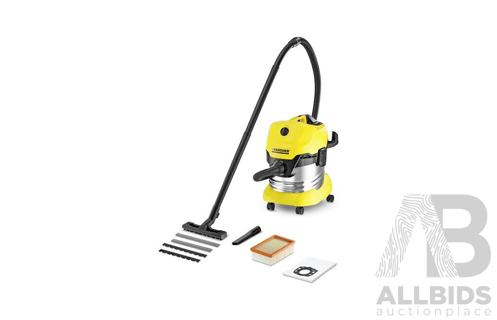 KARCHER (IPX4) WD 4 Premium 20L Wet & Dry Vacuum - ORP $279.00