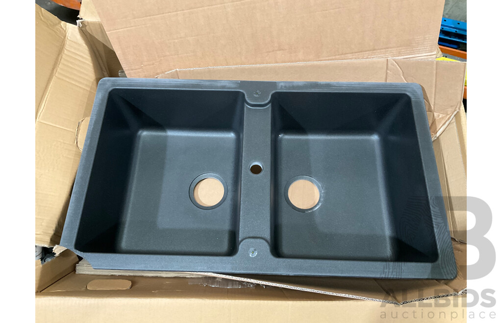 HAFELE (570.36.370) Quartz Double Bowl Kitchen Sink - ORP $499.99