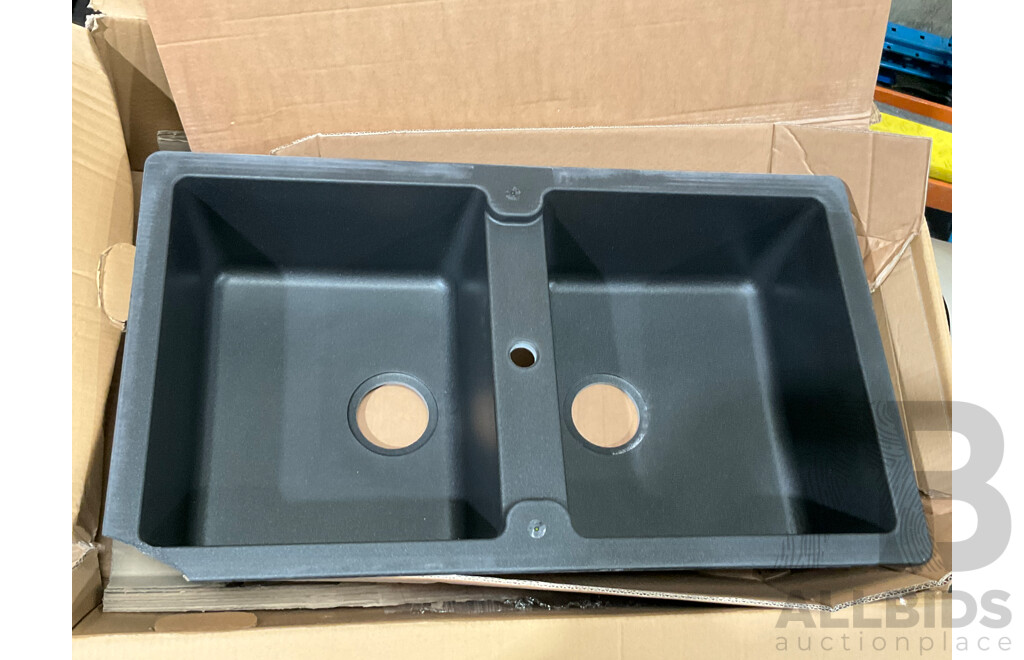 HAFELE (570.36.370) Quartz Double Bowl Kitchen Sink - ORP $499.99