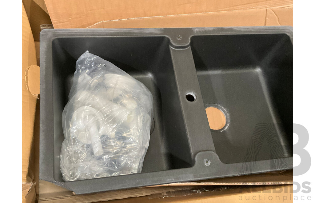 HAFELE (570.36.370) Quartz Double Bowl Kitchen Sink - ORP $499.99
