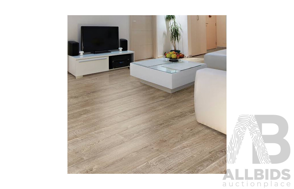 Golden Select Providence (Grey) AC4 Laminate Flooring With Foam Underlay, 1.16 M² per Pack X 5 - Lot of 5 - Total ORP $199.00