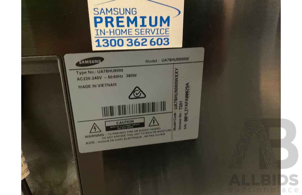 Samsung (UA78HU9000) 78 inch Ultra HD Smart 3D Curved LED-LCD TV - ORP $9,989.00