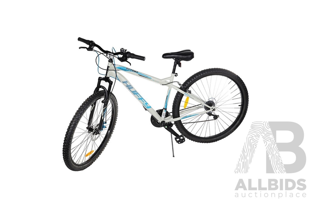 Huffy Mens Single Suspension Mountain Bike 74cm (White/ Blue) - ORP $320.00