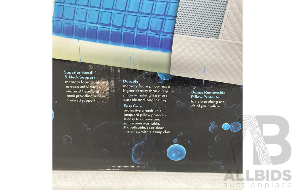 ONKAPARINGA Revitasleep Cooling Gel Top Memory Foam Pillows (2) - SOFIA and SAM Portable Lapdesk With Memory Foam - Lot of 3 - Total Estimated ORP $225.00