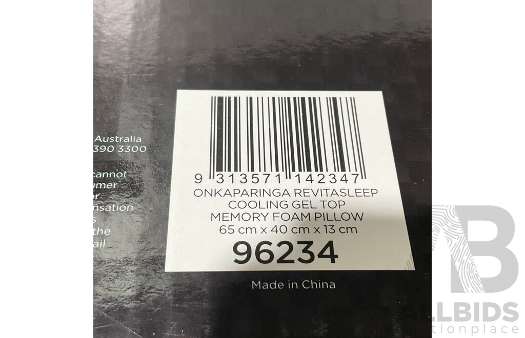 ONKAPARINGA Revitasleep Cooling Gel Top Memory Foam Pillows (2) - SOFIA and SAM Portable Lapdesk With Memory Foam - Lot of 3 - Total Estimated ORP $225.00