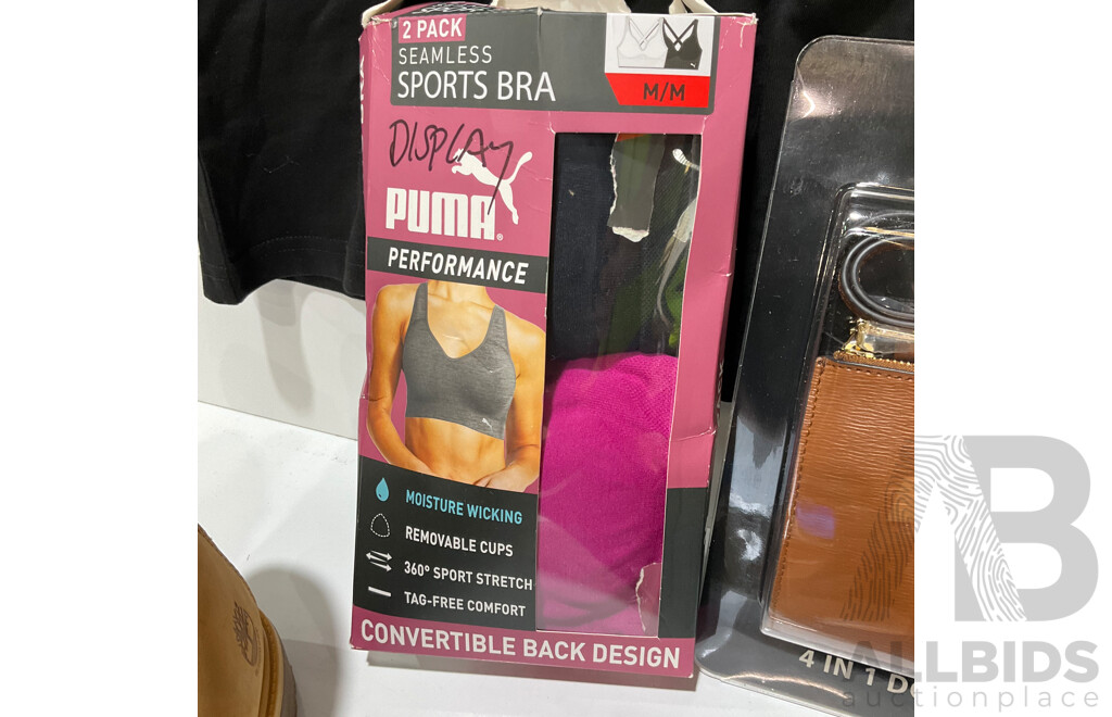 Puma Women's 2-Pack Seamless Sports Bra Removable Cups - White/Black, Size M