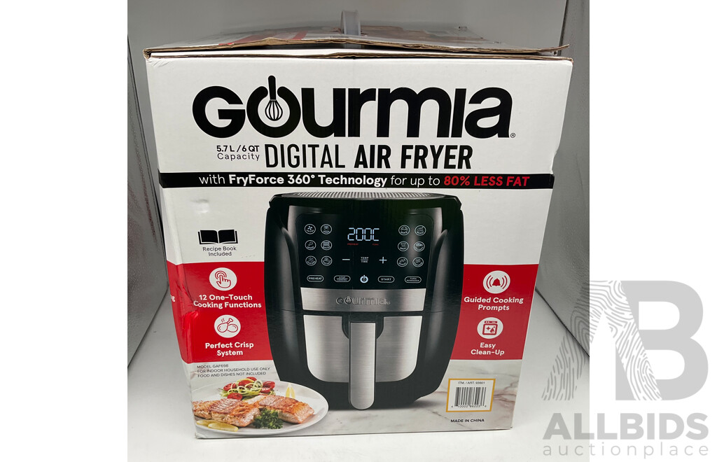 Gourmia 6.7L Digital Air Fryer, BRITA Aluna XL Water Filter Jug 3.5L With Filters, Tefal FV4093 Ultragliss Iron - LOT of 3 - ORP$209.97