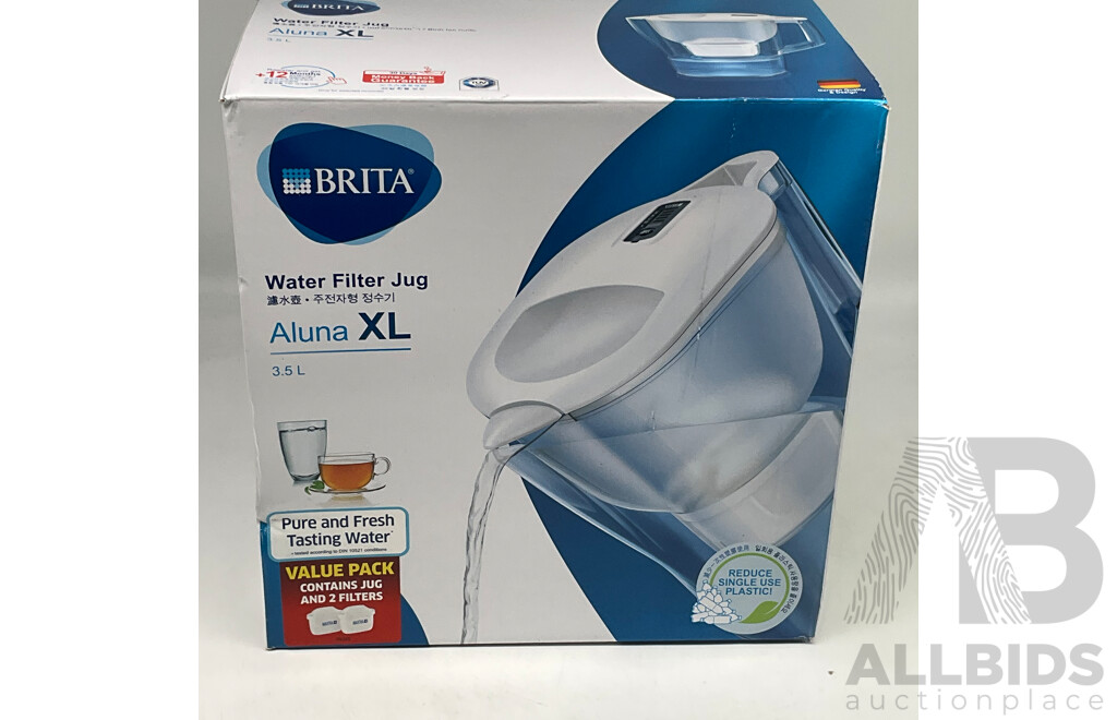 Gourmia 6.7L Digital Air Fryer, BRITA Aluna XL Water Filter Jug 3.5L With Filters, Tefal FV4093 Ultragliss Iron - LOT of 3 - ORP$209.97