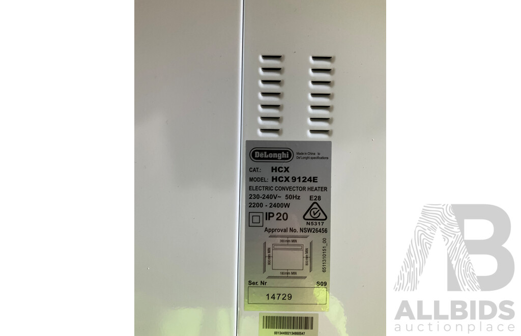 DELONGHI (HCX9124E) 2400W Panel Heater With Electronic Timer - ORP $499.00
