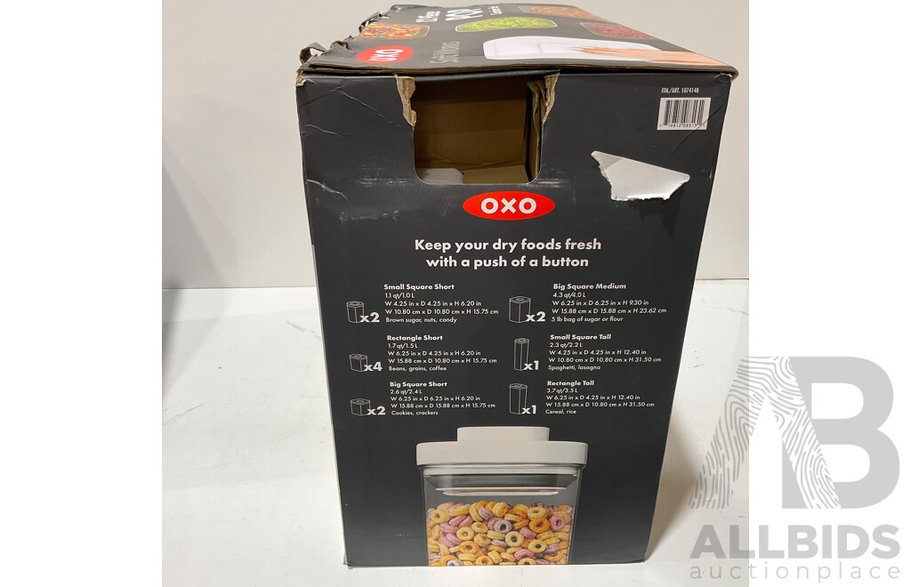 IDESIGN Crisp Fridge Bins 6 Piece Set, OXO POP Container Set 12 Piece - LOT of 2 - ORP $248.98