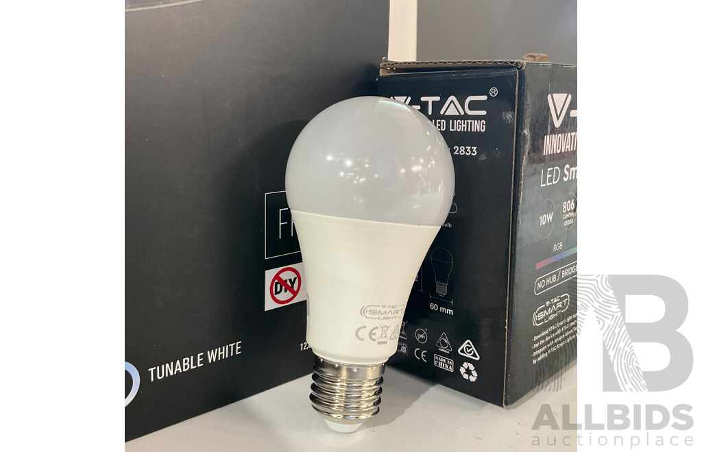 ARTIKA Saturn LED Ceiling Light - V-Tac LED Smart Bulb A60 4-Pack - LUMINUSLED LED Bulb 8 Pack